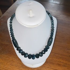 Jay King teal green apatite faceted bead necklace